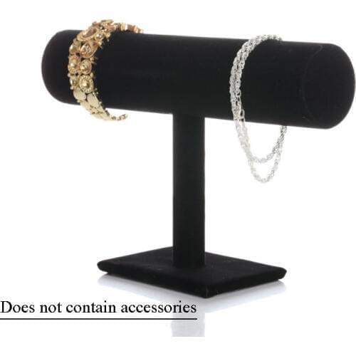 Display Stand T Type Single Layer Velvet &Leather Headband Jewelry Bracelet Jewelry Organizer Holder Chain Watch