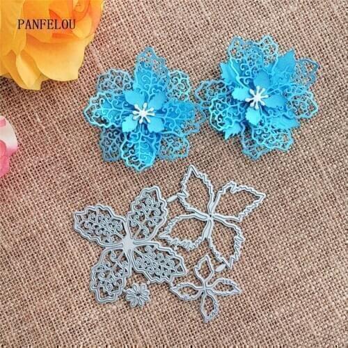 PANFELOU 133*106mm Flower buttons metal craft Carbon Steel Cutter paper die cutting dies Scrapbooking/DIY Embossing cards