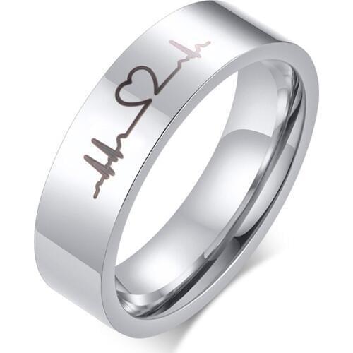 4mm/6mm Couples Women Men Rings for Lover Silver Solid Stainless Steel Fashion Jewelry Valentines Day Size 6 7 8 9 10 11