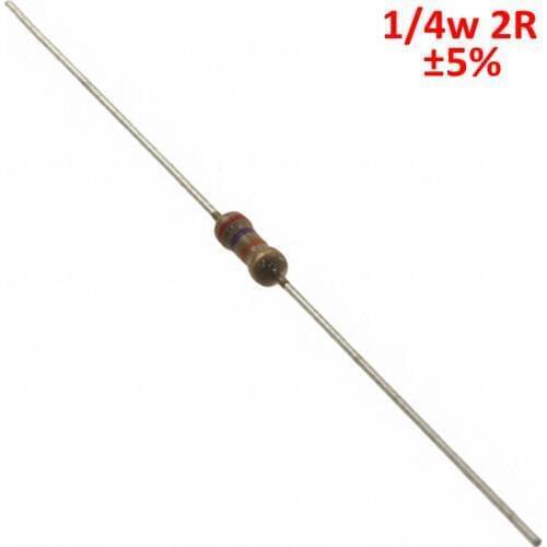 PHISCALE Carbon film resistor 2ohm 1/4w 0.25w 5% Tolerance 1000pcs