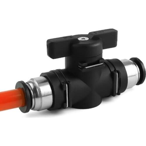 Pneumatic Push In Quick Connector Hand Valve BUC4 6 8 10 12MM Hand To Turn Pneumatic Switch