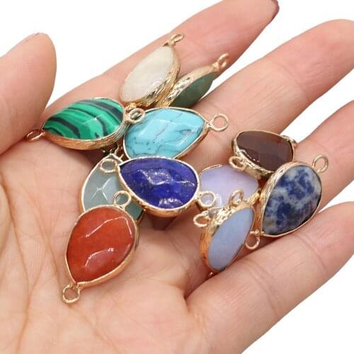 Natural Stone Pendants Lapis lazuli Reiki Heal Opal Faceted Pendant for Jewelry Making DIY Earring Necklace Bracelet Accessories