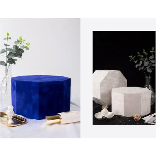 Solid Octagonal Flannelette Box Packaging Flower Bouquet Box Valentines Day Gift Decoration Box Package Florist Boxes