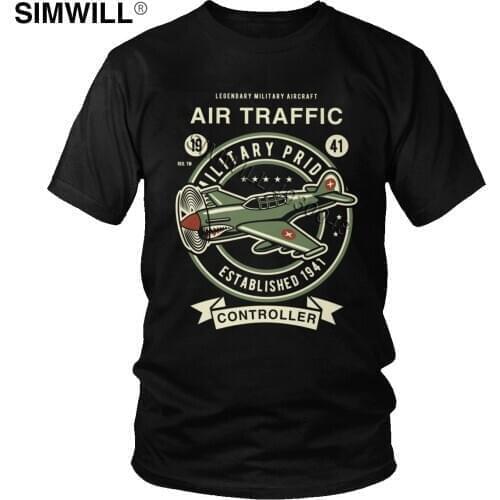 Retro Air Traffic Controller T-Shirt Men Cotton Tshirt Short Sleeved Pilot Airplane Aviation Plane Flight Control Tee Shirt Gift