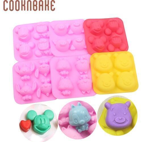 COOKNBAKE silicone mold for cake soap animal shape pudding jelly form small cake bakeware 3D bread pastry cake decoration mould