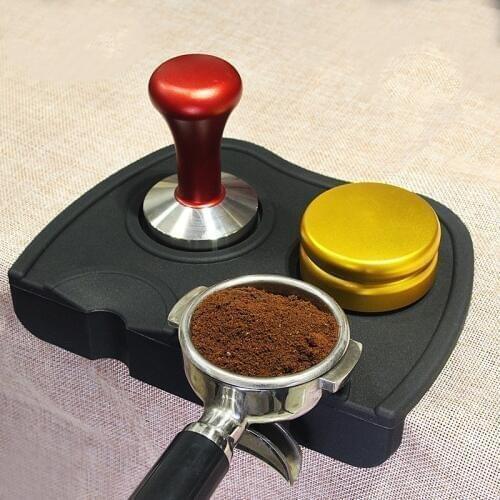 Silicone Fluted Coffee Mat Non-Slip Espresso Tampering Mat Tamper Holder Tamper Mat Dropped Edge Corner Tamp Mat Pad Tool