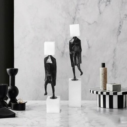 Modern Living Room Office Hotel Marble Soft Decorations Ornaments Statue Decorations Accessories Abstract Art Cast Iron Figures
