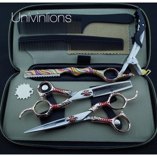 Univinlions 6" barber razor hairdressing scissors hairdresser shears japan hair scissors barber thinnning scissors hair cut sale