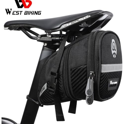 WEST BIKING Bicycle Saddle Bag Rainproof Bicycle Pannier 3D Shell Reflective Rear Seatpost Bag Basket MTB Cycling Accessories