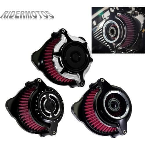 Motorcycle CNC Circle Air Cleaner Intake Air Filter For Harley Sportster XL883 1200 Touring Road Glide FLHR Dyna FXDLS Softail