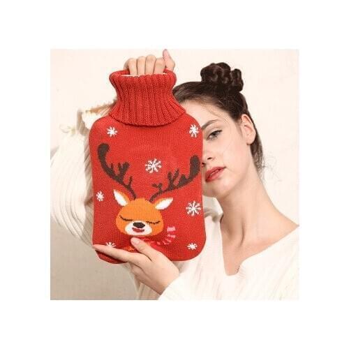 YOOAP 2000ml Knitted Hot Water Bag Cover Cold-proof Removable Hot Water Bottle Cover Hand Warmer Anti-scalding Cover Xmas gifts
