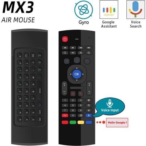 High quality 2.4G Air Mouse Smart Voice Remote Control Wireless Keyboard IR Learning Air Mouse MX3