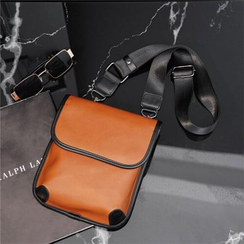 Yesetn Bag 07082021 Mens old fashion worn bag leisure chest bag mobile phone bag single shoulder bag