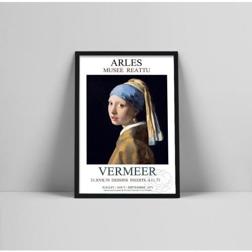 Famous Painting Girl with A Pearl Earring By Johannes Vermeer Canvas Paintings Classical Portrait Posters and Prints Home Decor