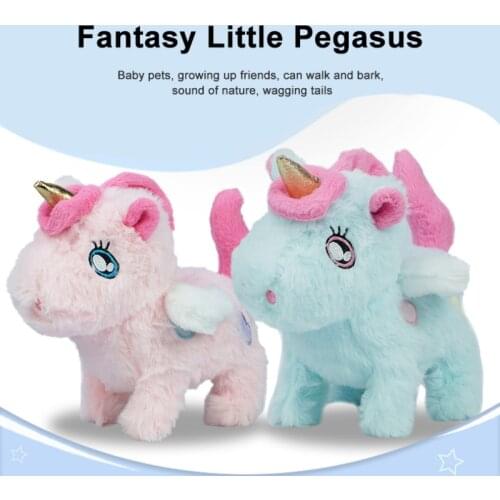 1pc Childrens Mini Simulation Plush Simulation Pet Toy Electric Soft Animal Toy Dream Pony Intelligent Voice Doll For Kids Gift