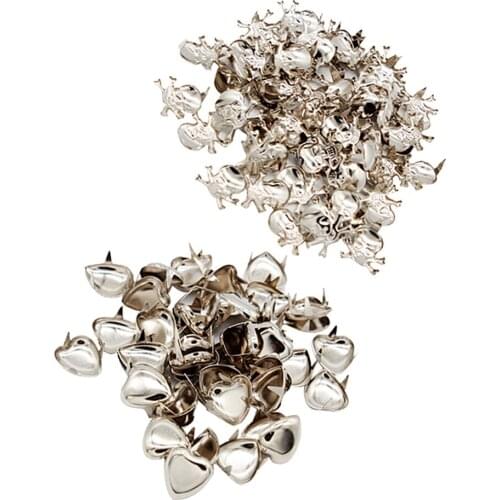 100 Pieces DIY Metal Skull and Love Punk Spikes Spots Studs Nailheads for DIY Leather Craft