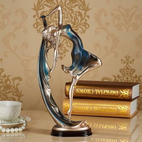 13.3"Resin Graceful Ballet Dancing Girl Sculpture Ballerina Statue Figurine Dancer Ornaments Home Wine Cabinet Living Room Decor