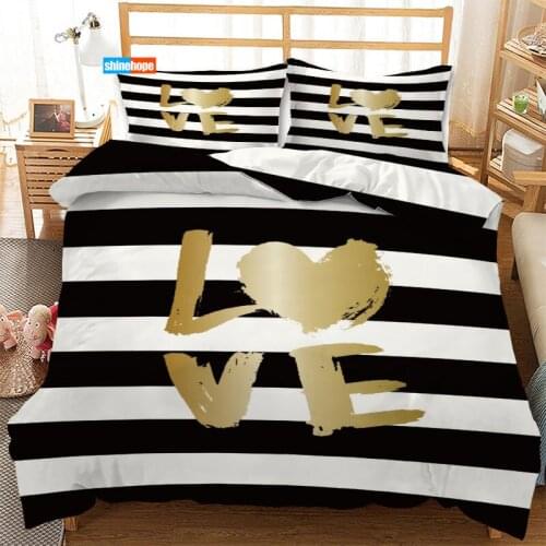 Love Creative 3 Pcs Luxury Duvet Cover Set Fashion Bedding Sets Comforter Duvet Cover Pillowcase Home Textiles