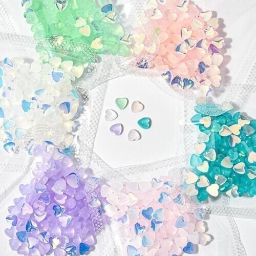 50pcs/lot 3D Nail Art Decoration Resin Bear Love Heart Nails Rhinestone Accessories Cartoon Manicure Tool Nail Stud DIY ZCF18