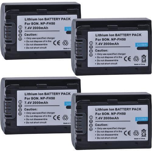 4pc NP-FH50 NP FH50 7.4V Camera battery for Sony A230 A330 A290 A380 A390 HDR-TG1E TG3 TG5 TG7 DSC-HX1 DSC-HX200 NP-FH50 NP FH50