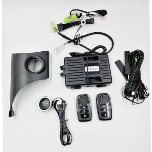 For Toyota Camry 18-19 Car Alarm Engine Push Button Start Stop Remote Key Start Stop Keyless Entry with BlackPanel Plug and Play