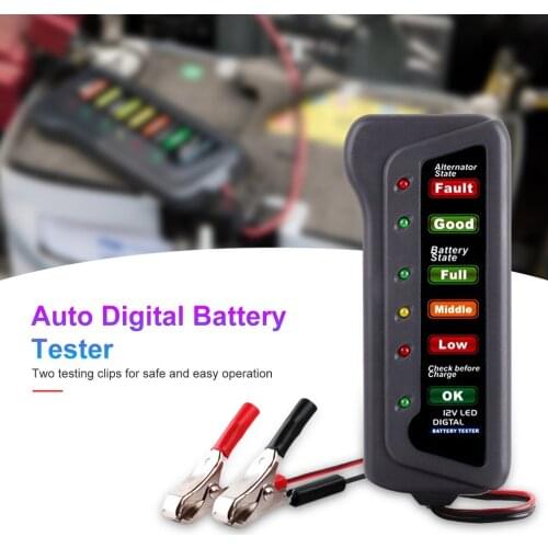 Mini 12V Car Battery Tester Digital Alternator Tester 6 LED Lights Display Car Diagnostic Tool Auto Battery Tester For Car
