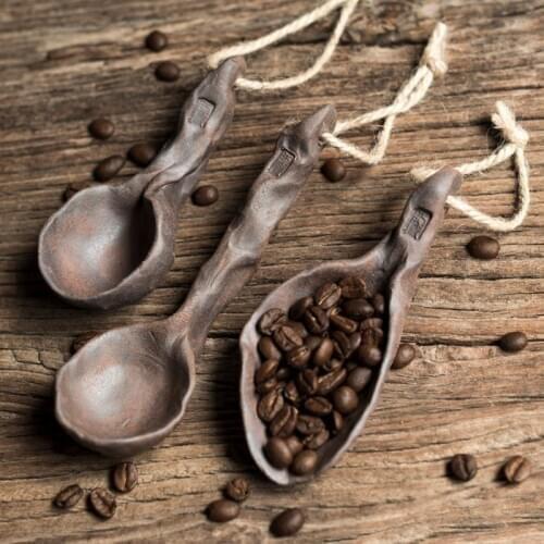 3pcs Japanese Art Retro Stoneware Coffee Spoon Kitchenware Simple Household Large Ceramic Long Handle Big Mouth Stirring Spoon