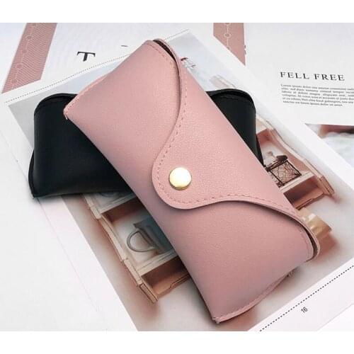 2020 Trend Leather Glasses Case For Men And Women Fashion Travel Bag Anti-Pressure Black Brown Classic Hard 2 Colors