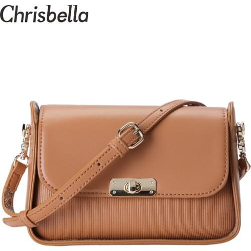 CHRISBELLA Brand Designer PU Leather Crossbody Bags For Women 2020 Simple Soft Leather Shoulder Bags Lady Casual Small Handbags