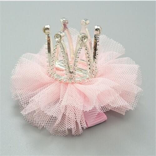 Childrens Mesh Rhinestone Crown Hair Pins Princess Hair Accessories Baby Hair Clips Stereo Tiara Lace Sweet Hairpins For Girls