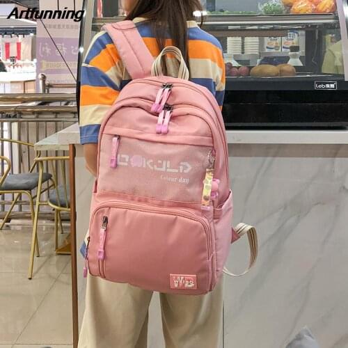 Artfunning Korean casual shoulder strap school bag for teenagers girls Childrens waterproof backpacks kids schoolbags mochila