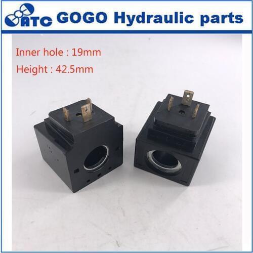 E246627 hydraulic solenoid valve coil 1860303 1860305 17WATTS 220V 110V inner hole 19mm ,height 42.5mm
