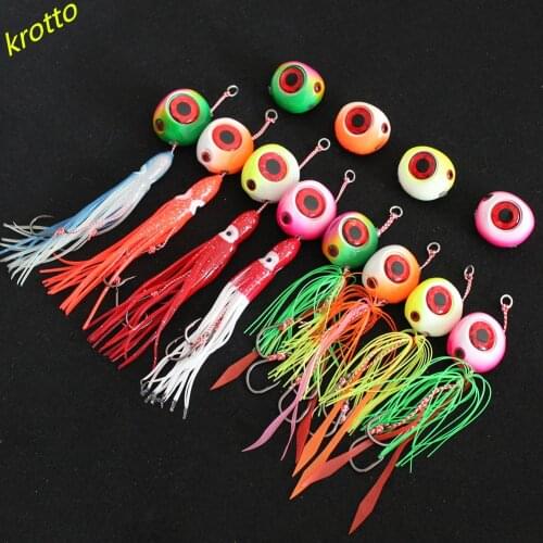DeepSea Metal Fast Sinking JIG Big Head With Rubber Skirts And Carbon steel fish hook 60g80g100g120g150g200g saltwater lure