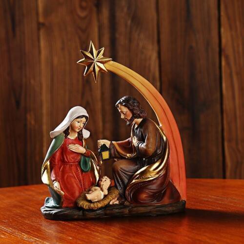 Catholic church supplies religious holy ornaments Nativity Holy Family statue t Decoration jesus statue jesus resin holy mary