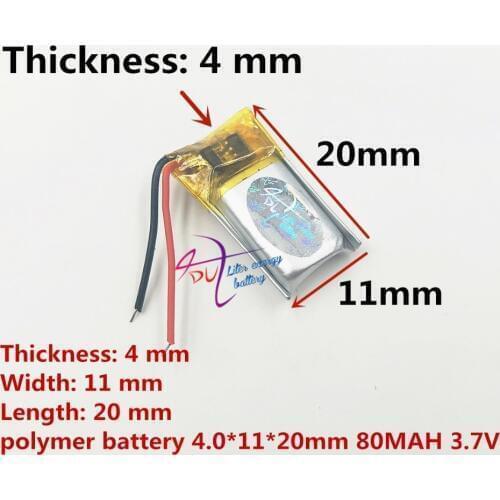 Liter energy battery Bluetooth headset 401120 401020 401220 80mAh mini smart Bracelet rechargeable 3.7V polymer lithium battery