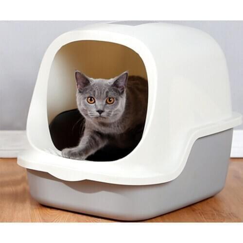 Large Cat Litter Box Send Cat Litter Shovel Fully Enclosed Cats Toilet Flip Type Odor Proof and Splash Proof Cats Litter Basin