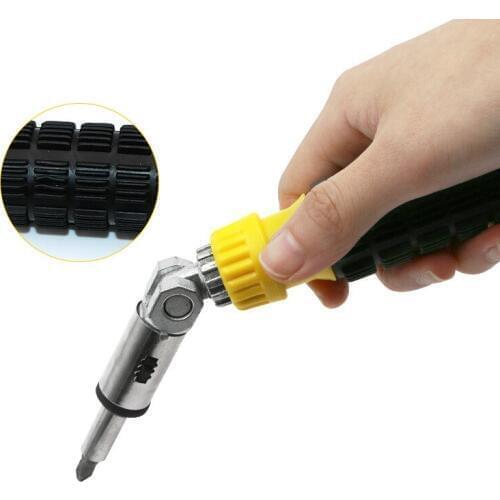 Multifunctional 180 Degree Adjustable Ratchet Screwdriver Magnetic 1/4 Inch Hex Wrench Screwdriver Sockets