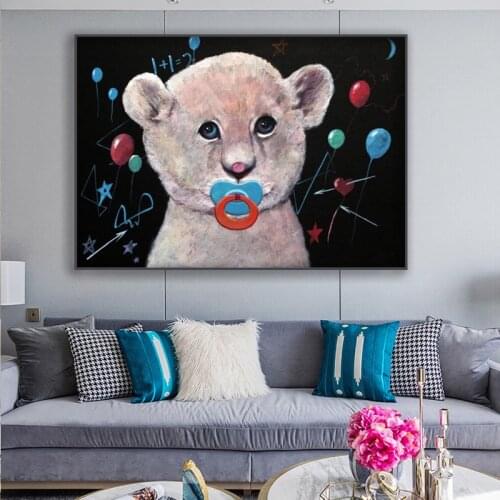 Nordic Cartoon Bear Posters And Prints Bear Baby Modern Canvas Art Wall Paintings Wall Pictures For Kids Room Wall Decor Cuadros