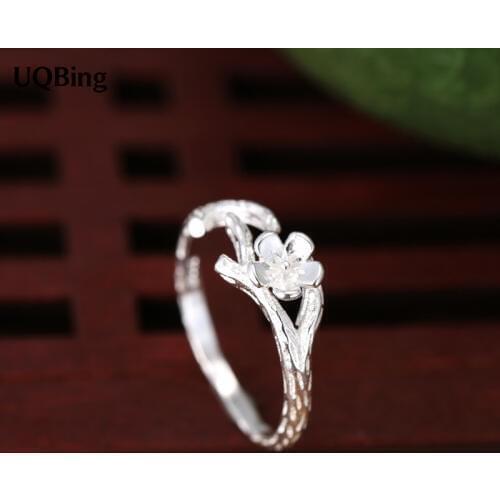 New Arrivals Flower Plain 925 Silver Rings Adjustable Open Ring For Girl Women Rings Gift Jewelry