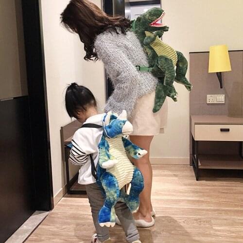 NEW BACKPACK Parent-child Creative Dinosaur Backpack Cute Animal Cartoon Plush Backpack Dinosaurs Bag for Children Kids Gifts