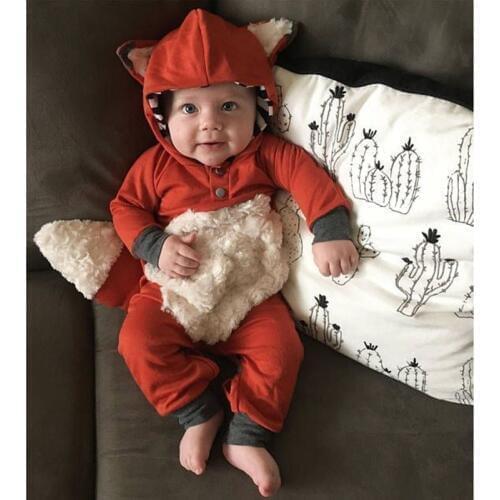 Baby Boy Clothes Baby Girl Clothes Christmas Autumn Newbron Baby Clothes Roupas Bebe Infant Jumpsuits Lovely Fox Cartoon