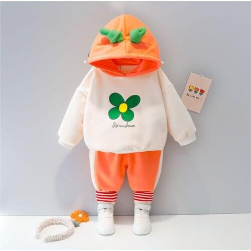 0-4 years high quality girl clothing 2021 autumn winter new active cartoon thicken kid child baby toddler girl clothing set
