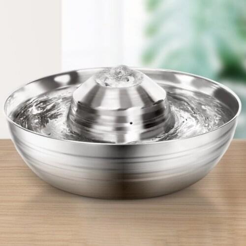 Dog Cat Water Fountain Stainless Steel Pet Drinking Fountain for Cats and Dogs 2L Ultra-Quiet Automatic Fountains Dog Drinker