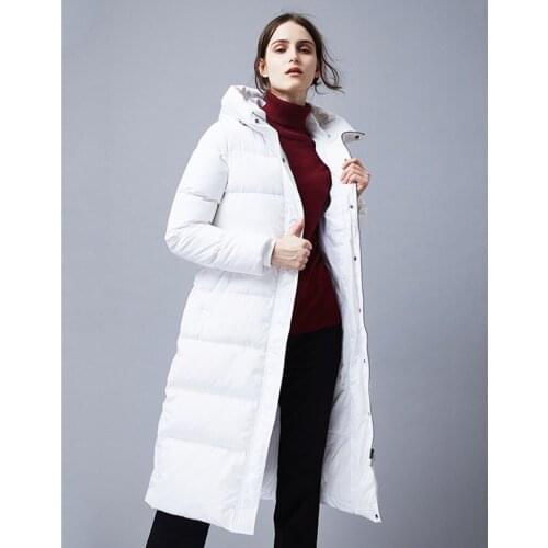 Quality High 2020 White Duck Down Jacket Women Warm Winter Coat Female Hooded Jackets Long Parkas Abrigo Mujer WXF174 s