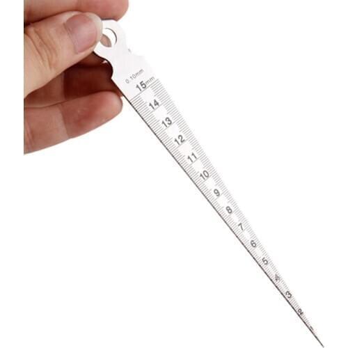 1-15mm Stainless Steel Taper Gauge Feeler Gap Hole Measuring Tool Double Side Wedge Feeler Hole Gap Taper Aperture Scale