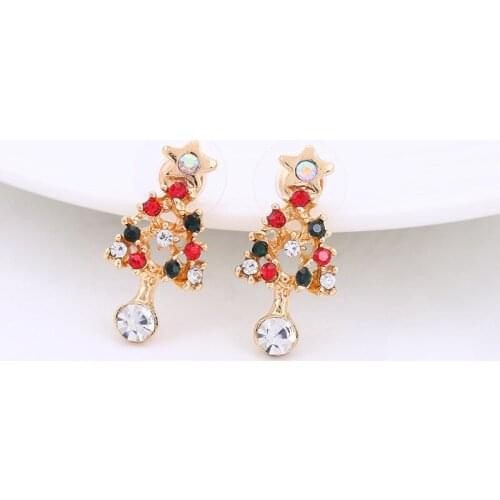 1 Pair Women Fashion Fine Exquisite Personality Temperament Cute Girl Gifts Christmas Tree Earring Girlfriend Accessories Sister