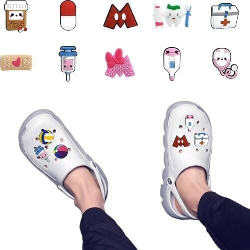 1pcs Cute Medical Supply Syringe Pill Sport Balls Shoe Decorations Accessories Shoe Charms Ornaments Fit Bracelets Kids Gift