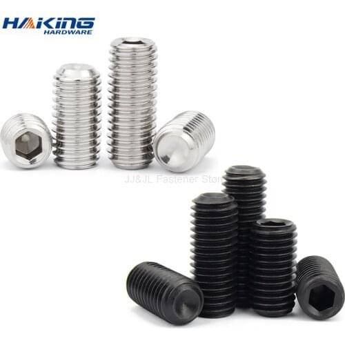 10-50PCS M2 M2.5 M3 M4 M5 M6 M8 DIN916 Stainless steel 304 grade 12.9 Alloy steel Hex Socket Set Screws Grub Screw