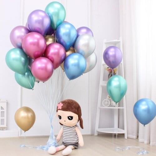 10 stücke 12 zoll Gold Silber Glänzend Metall Perle Latex Ballons Helium Globos Hochzeit Geburtstag Party Dekorationen kid sp