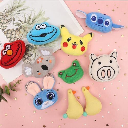 10PCS/Lot plush cartoon Animal head toy Applique Crafts for Children Socks and Gloves Accessorie
